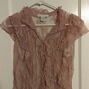 Charlotte Russe rose blush womans size large shirt